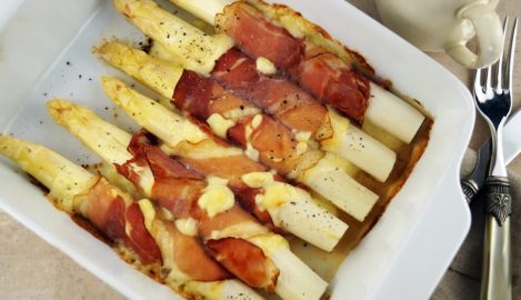 Spargel mit Schinken und Chèvre