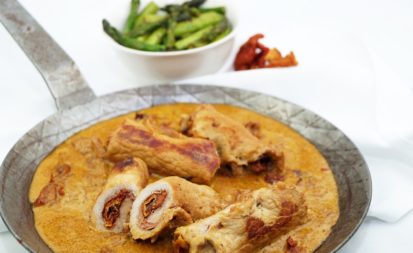 Schweineschnitzel mit grünem Spargel