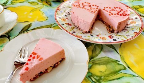 No-bake Erdbeer-Quark-Käsekuchen