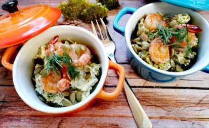 Brokkolisalat mit Garnelen