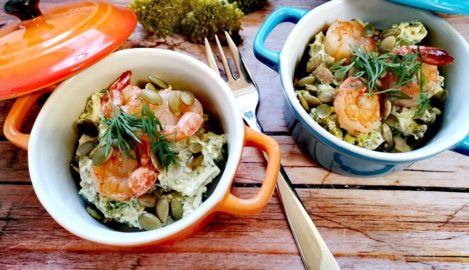 Brokkolisalat mit Garnelen