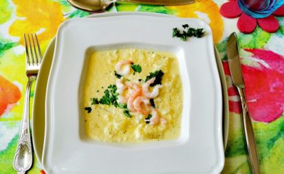 Feine Kohlrabi-Suppe mit Krabben