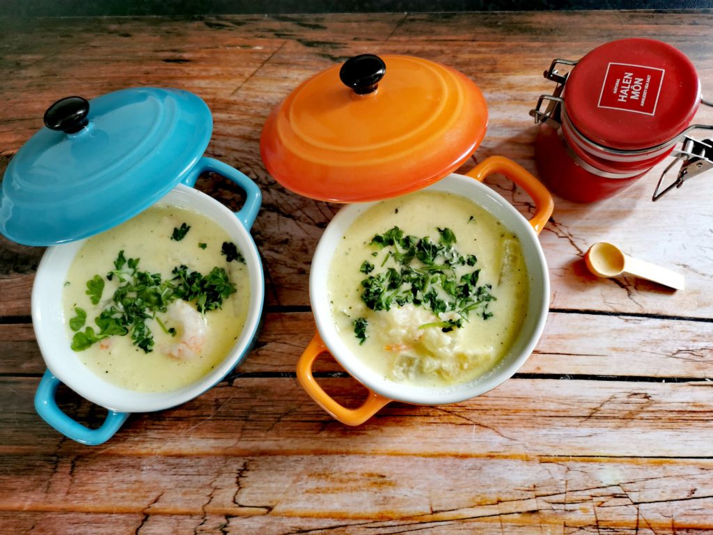 Kohlrabi-Ingwer-Suppe mit Krabben - LCHF Deutschland