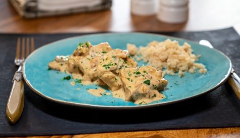 Schweinefilet in Estragon-Senfsauce