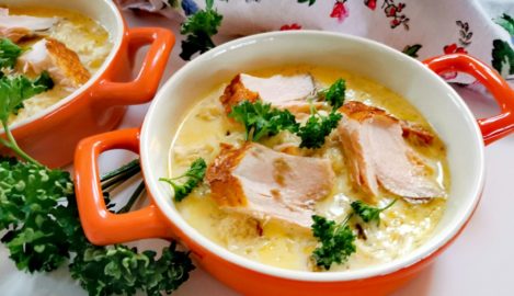 Sauerkrautsuppe mit Stremellachs