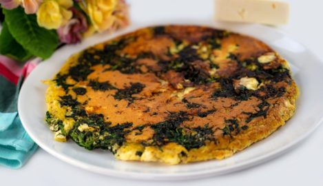 Spinatpfannkuchen mit Fetakäse