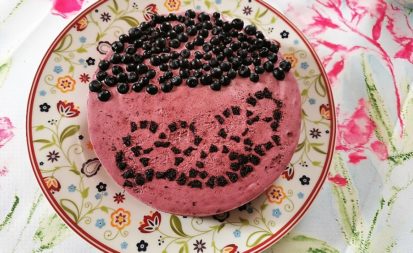 No-bake Blaubeerkäsekuchen mit Pekannussboden