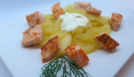 Lachs mit Schmorgurken