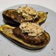 Gefüllte Aubergine mit Fetacreme