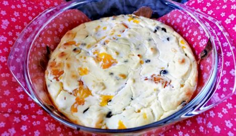 Warmer Käsekuchenauflauf