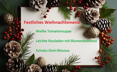 Feierliches Menü für Weihnachten