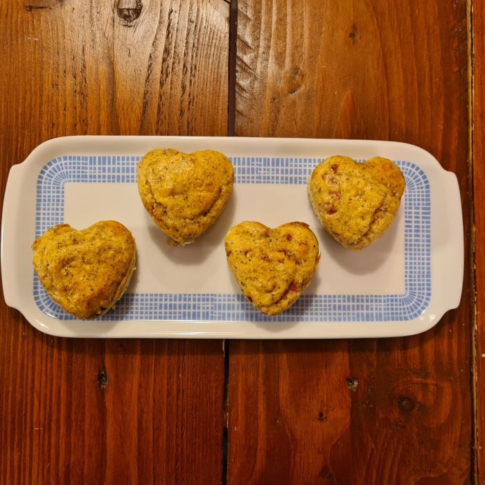 Salami-Käse-Herzen: Toll als Meal-Prep. Ein Gastrezept