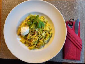 Wirsing-Lauch-Pfanne mit Hack