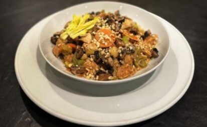 Hähnchenpfanne mit Pilzen und Gemüse